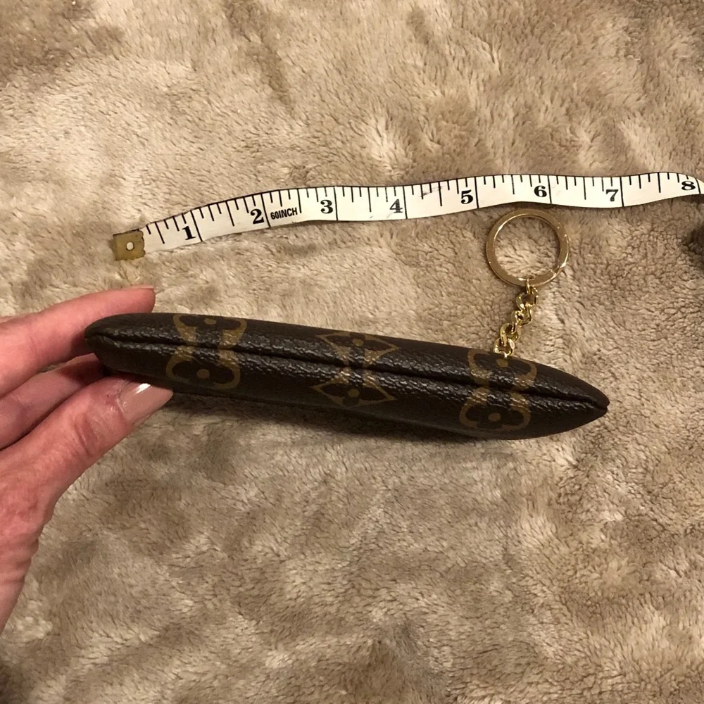 Louis Vuitton Monogram Zip Key Pouch in Brown with Gold Hardware - Picture 4 of 6